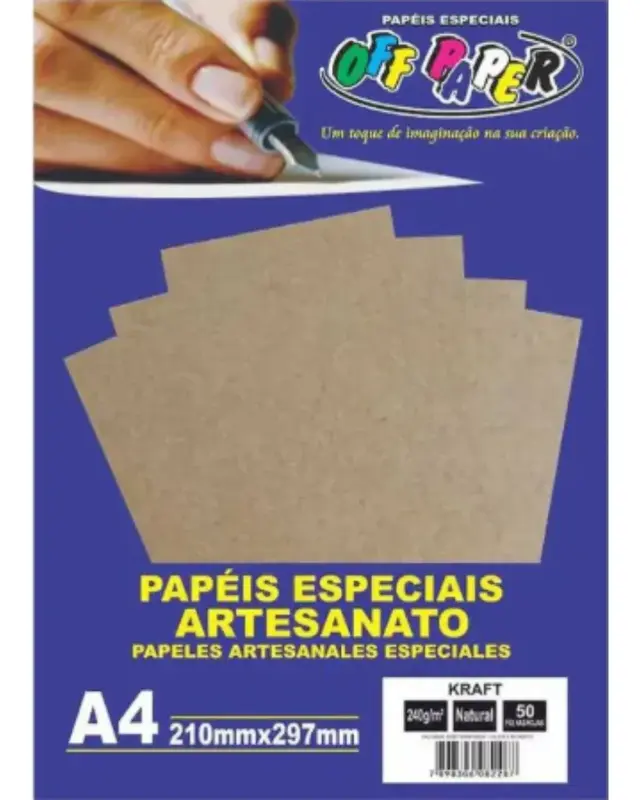 PAPEL KRAFT NATURAL A4 240G OFF PAPER 50 FLS
