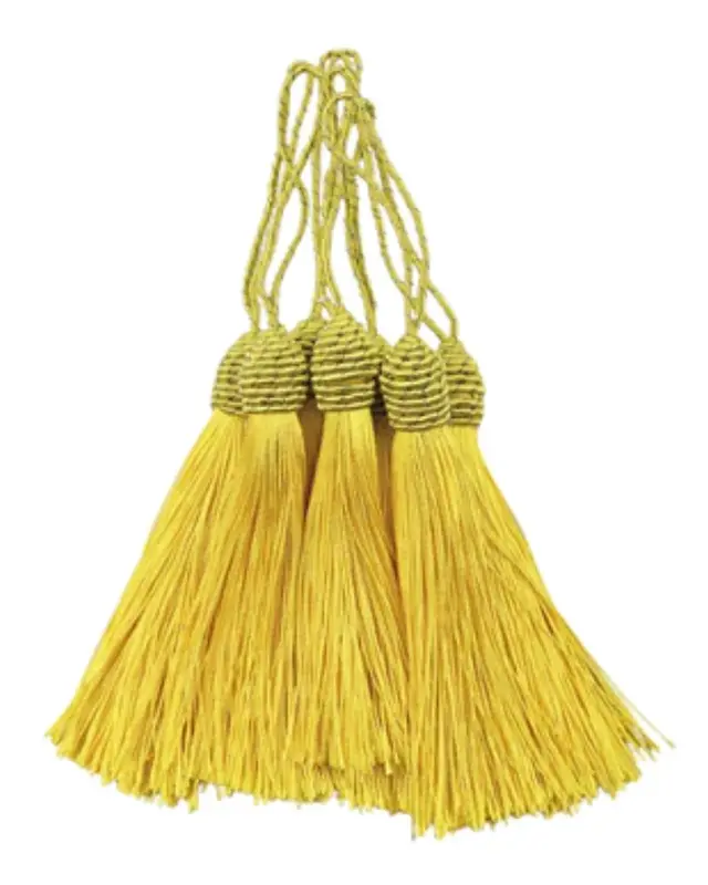 Pingente Tassel Franja de seda 9cm Amarelo Canario