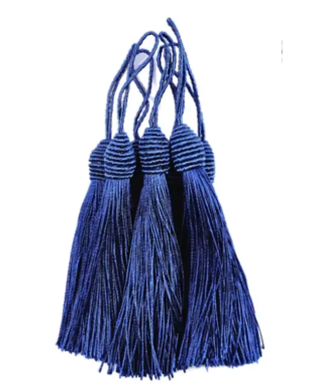 Pingente Tassel Franja de seda 9cm Azul Royal