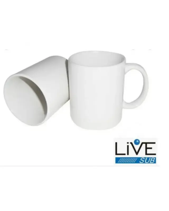 Caneca de cerâmica branca para sublimação live 325ml
