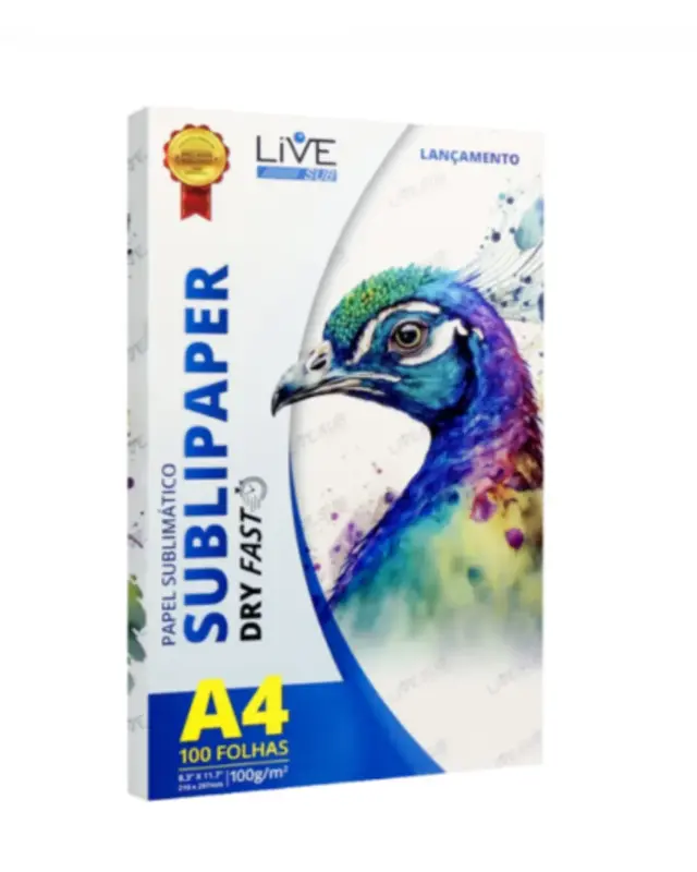 Papel Sublimático LIVE A4 100 Fls - Dry Fast
