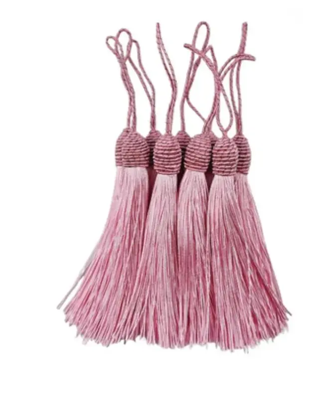 Pingente Tassel Franja de seda 9cm Rosa Claro