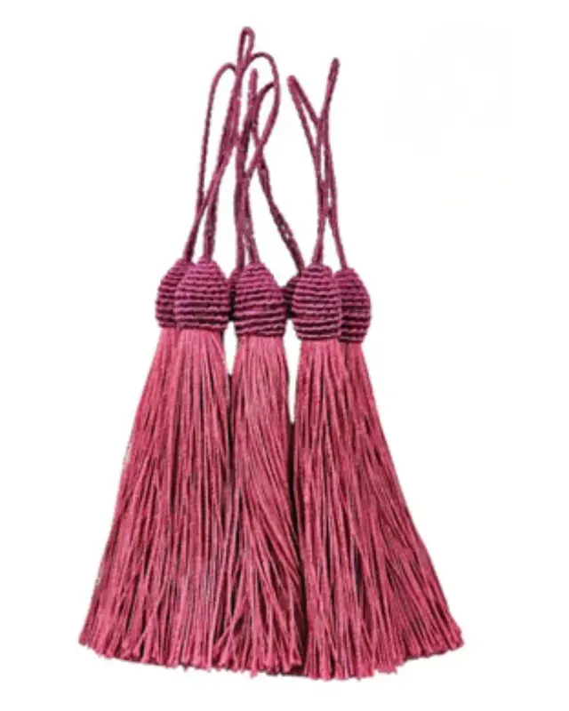 Pingente Tassel Franja de seda 9cm Rosa Pink