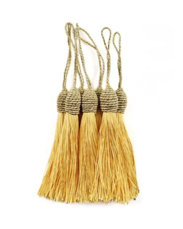 Pingente Tassel Franja de seda 9cm Amarelo