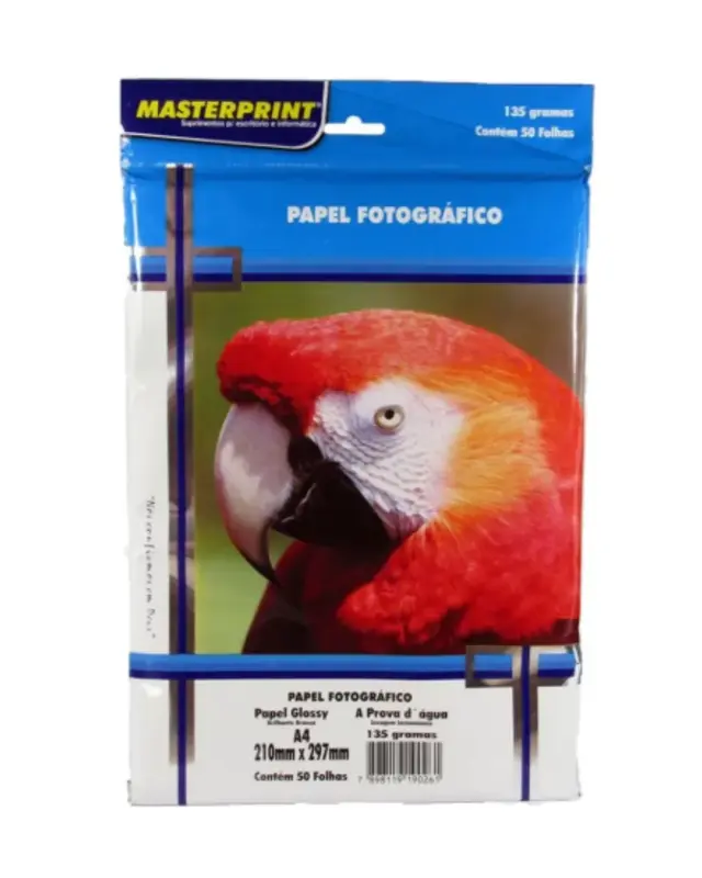 Papel Fotográfico A4 135g Brilho Glossy 50 Folhas Masterprint