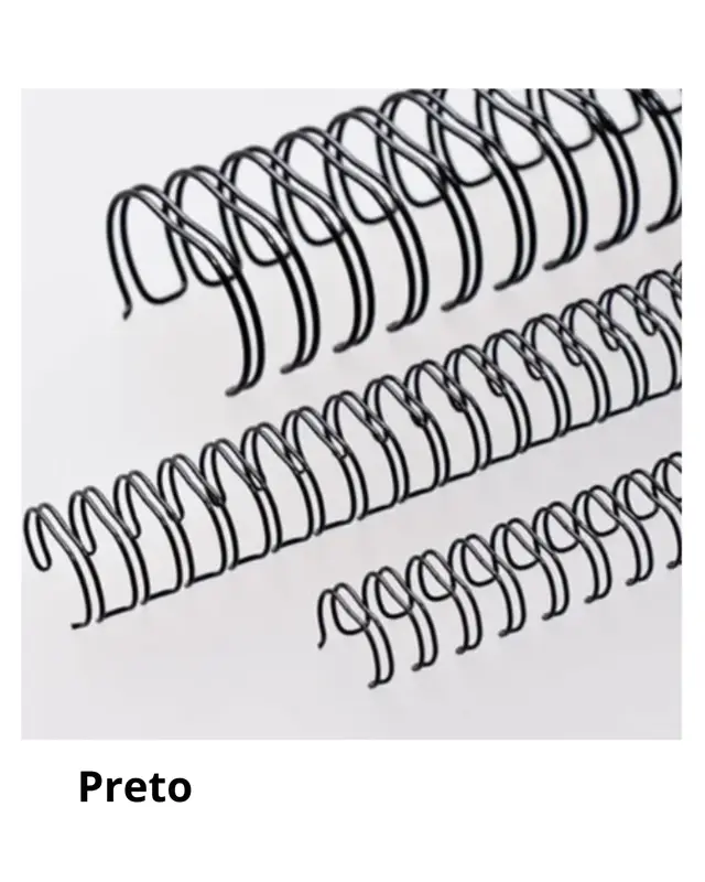 Wire-o Espiral 3/4" Preto 2:1 23 anéis - 2 unidades